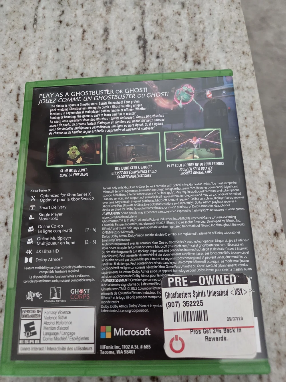 Ghostbusters: Spirits Unleashed Xbox One/Series X Game - Black Cover